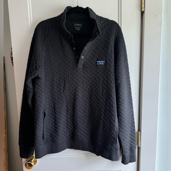 Men’s Lands End Grey Quarter Button Up Pullover - Picture 1 of 4